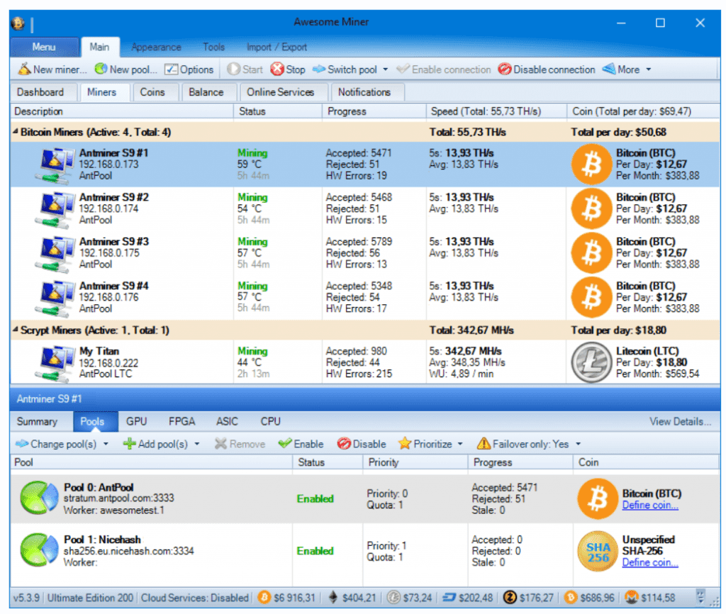 Awesome Miner - 10 Best Bitcoin Mining Software for Windows, Mac and Linux