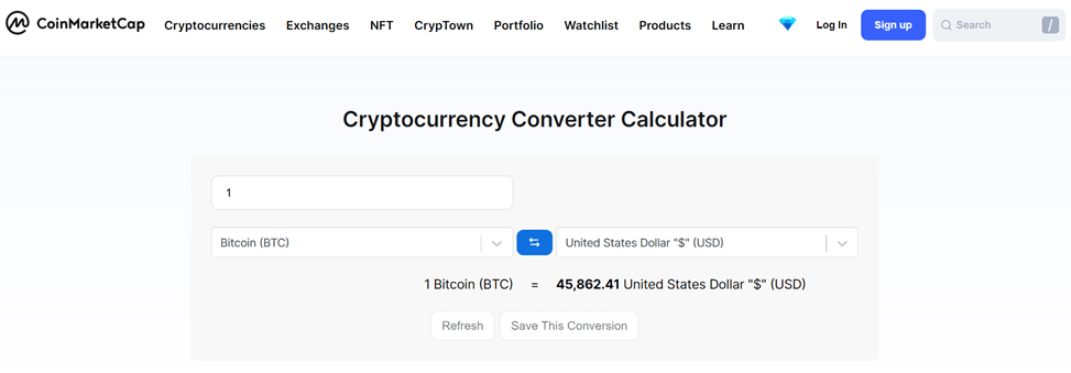 CoinMarketCap - 6 Best Cryptocurrency Converters for Instant Transfers